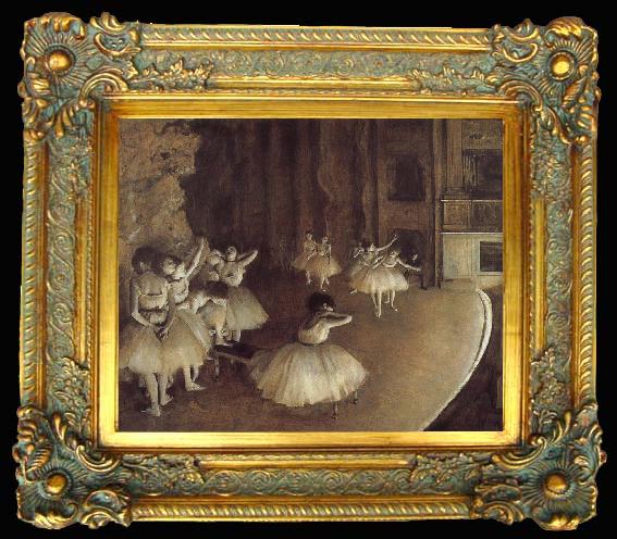 framed  Edgar Degas Rehearsal on the stage, Ta012-2